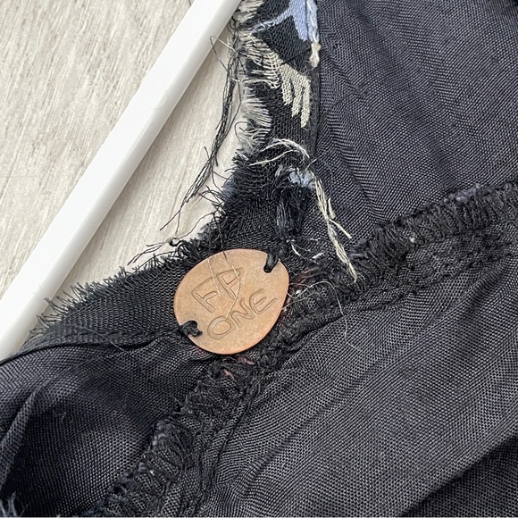 Free People Dress tiered printed sleeveless maxi aphrodite womens Black (small) - Picture 3 of 7